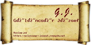 Gölöncsér József névjegykártya