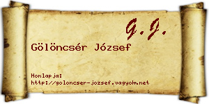 Gölöncsér József névjegykártya